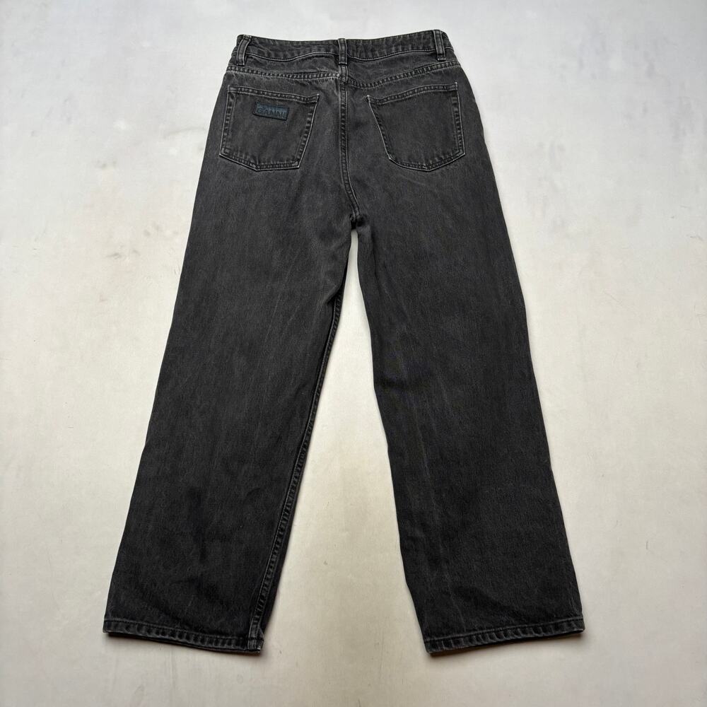 GANNI Misy High Rise Cropped Jeans Women's 29 Black Denim Minimalist - Picture 3 of 15